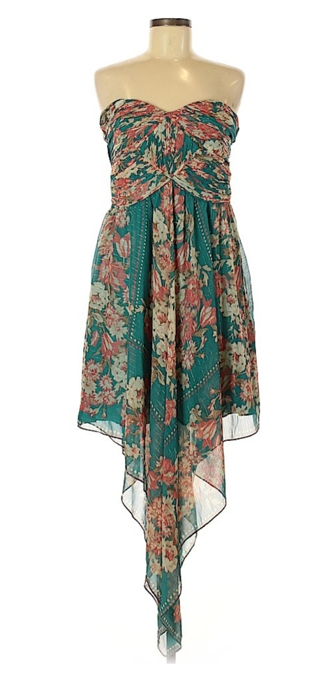 Marchesa Straples Antique Floral Handerchief Dress